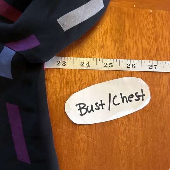 Jones New York 100% Silk Colorful Geometric Print Button-Up Blouse Size 14 - Picture 3 of 6